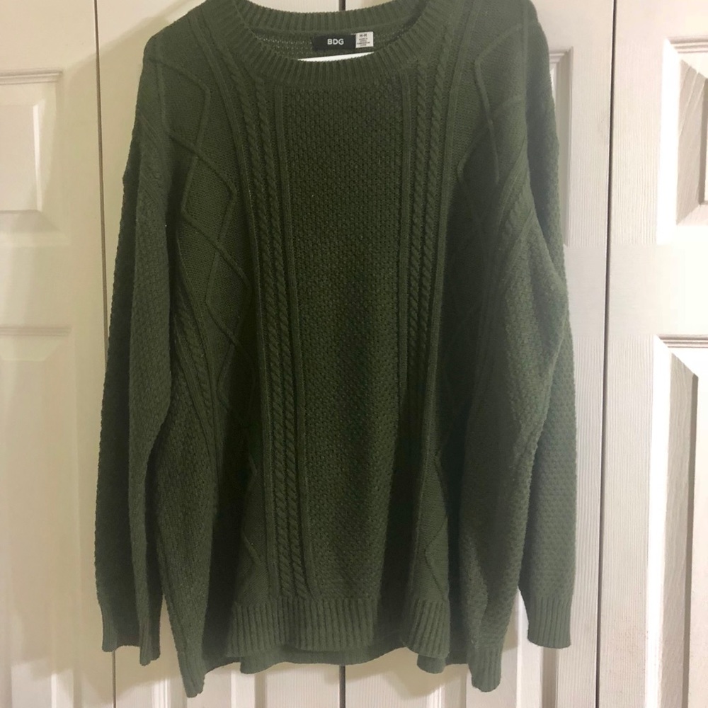 Green Cable Knit Sweater